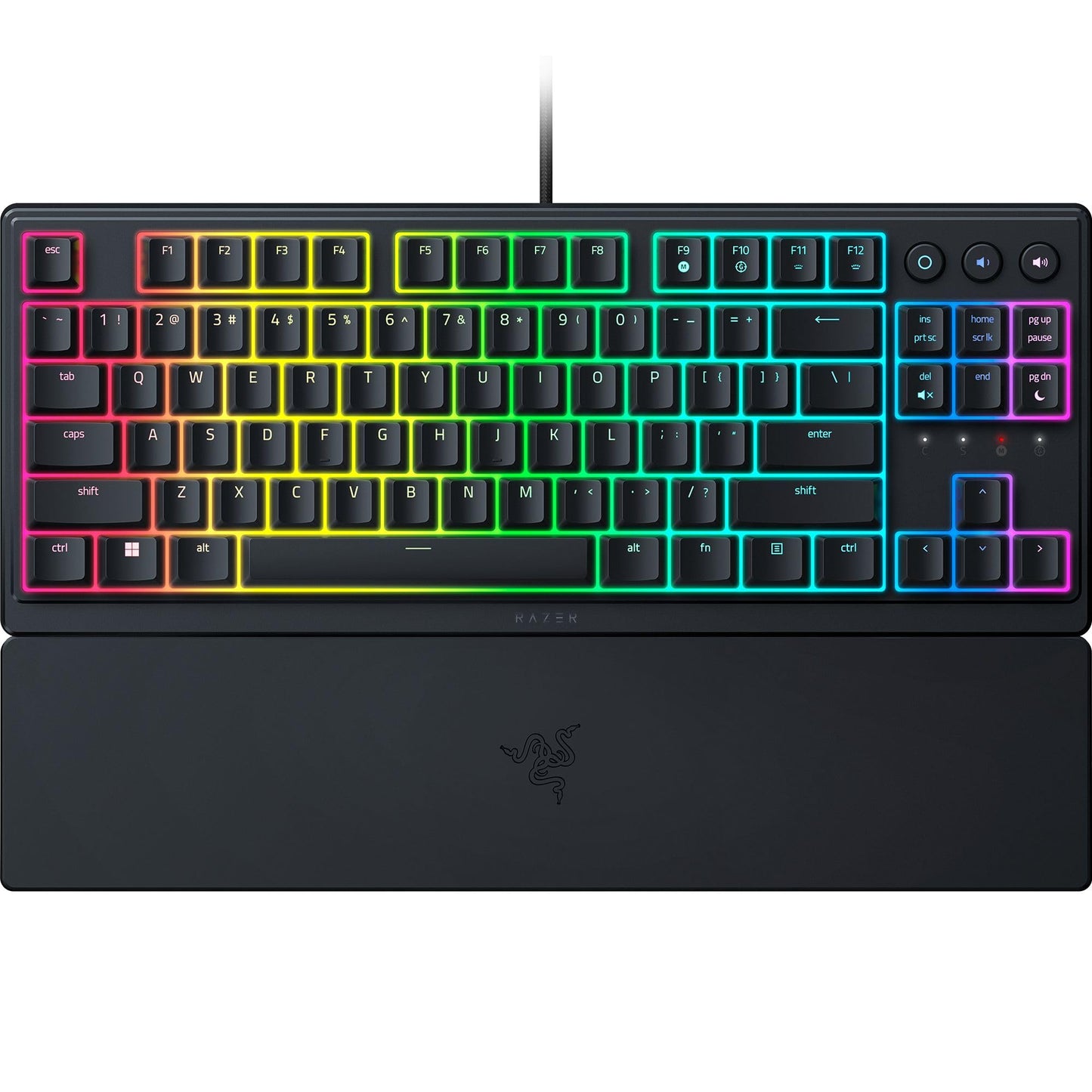 Razer Ornata V3 TKL Gaming Keyboard - Low Profile, Mecha Membrane, RGB Lighting, Black, Spill Resistant, Model RZ03-04880200-R3U1
