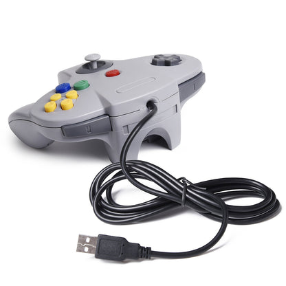 SAFFUN N64 Wired USB Controller for PC, MAC, Linux, Raspberry Pi - Classic Gamepad Joystick in Wired Gray, Model 8541667118