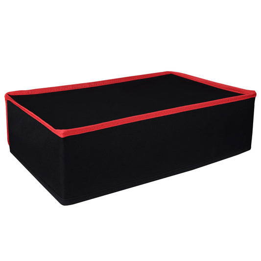 PlayVital Black Nylon Horizontal Dust Cover for ps5  Soft Neat Lining Dust Guard  Anti Scratch Waterproof Cover Sleeve for ps5 Console Digital Edition & Disc Edition - Red Trim