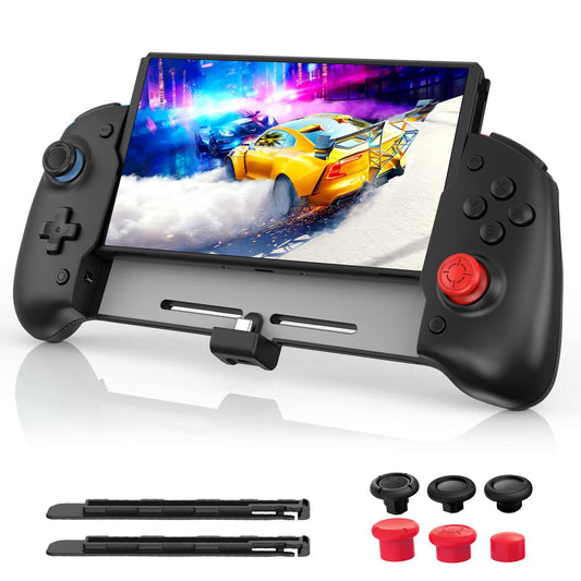 NexiGo Gripcon Controller for Nintendo Switch OLED, Ergonomic, 6-Axis Gyro, Black, Model 1125 BLK-2