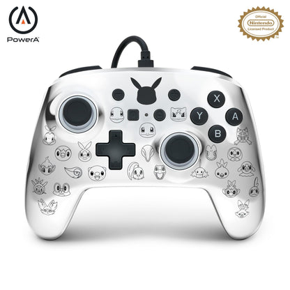 PowerA Enhanced Wired Controller for Nintendo Switch - Pikachu Black & Silver, Model 1522785-01