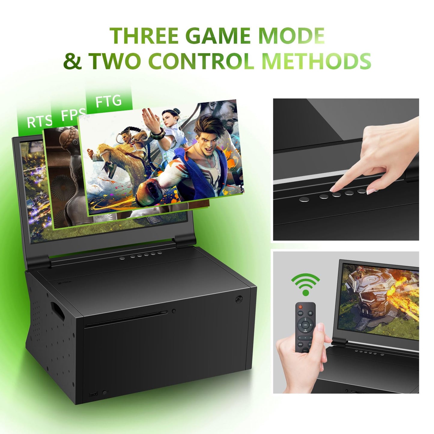 G-STORY 14" 4K Portable Monitor for Xbox Series X - IPS Screen, HDR, Freesync, Black