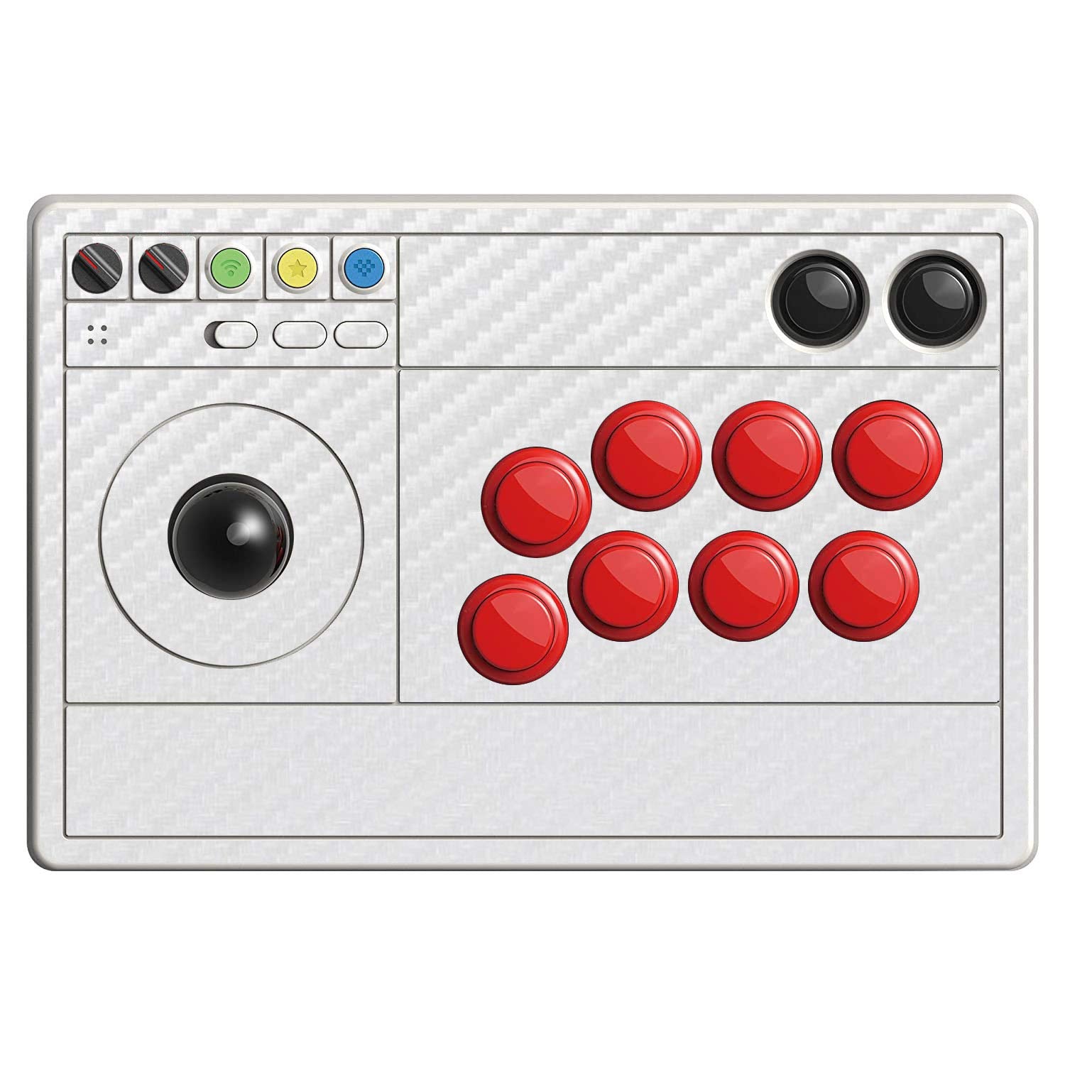 SopiGuard Sticker Skin for 8BitDo Arcade Stick Top Panel Only Vinyl Decal Wrap (Carbon White)