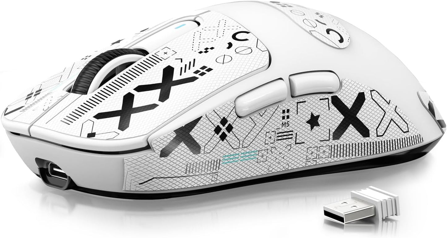 ATTACK SHARK X3 Lightweight Wireless Gaming Mouse  49g Tri-Mode Bluetooth/2.4G/USB-C Wired Mouse  PAW3395 26K DPI Sensor  200h Battery Life  Programmable Buttons  Griptape for PC/Laptop/Mac