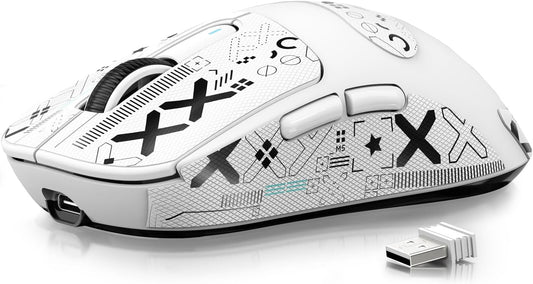 ATTACK SHARK X3 Lightweight Wireless Gaming Mouse  49g Tri-Mode Bluetooth/2.4G/USB-C Wired Mouse  PAW3395 26K DPI Sensor  200h Battery Life  Programmable Buttons  Griptape for PC/Laptop/Mac
