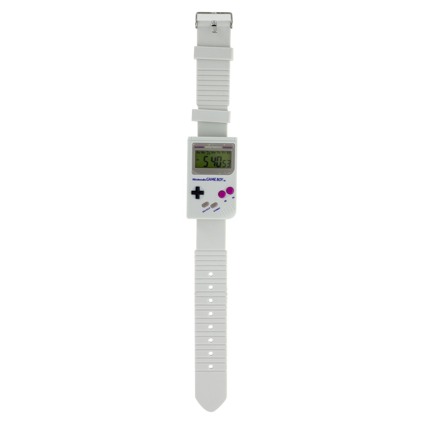 Paladone Nintendo Gameboy™ Digital Watch - Super Mario Land™ Alarm Sound, White/Grey with Iconic Buttons, Model PP3934NN
