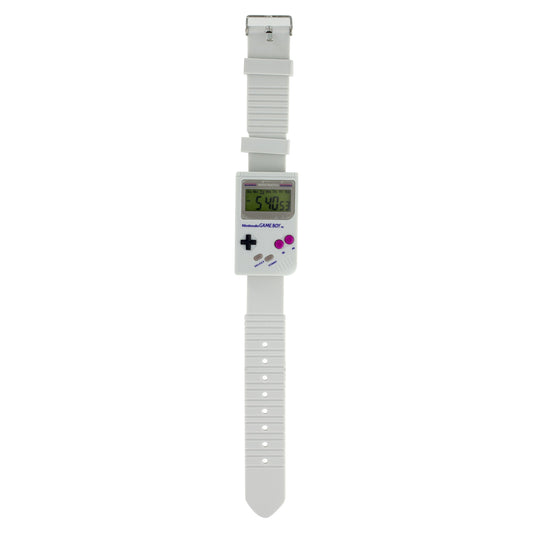 Paladone Nintendo Gameboy™ Digital Watch - Super Mario Land™ Alarm Sound, White/Grey with Iconic Buttons, Model PP3934NN