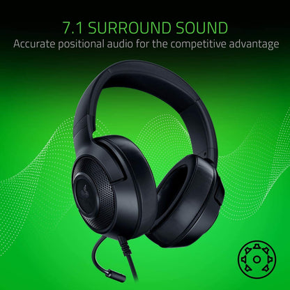 Razer Kraken X Lite Gaming Headset - Lightweight 1.3 oz - Black - Durable Plastic - Model RZ.AU.KR.08.RT