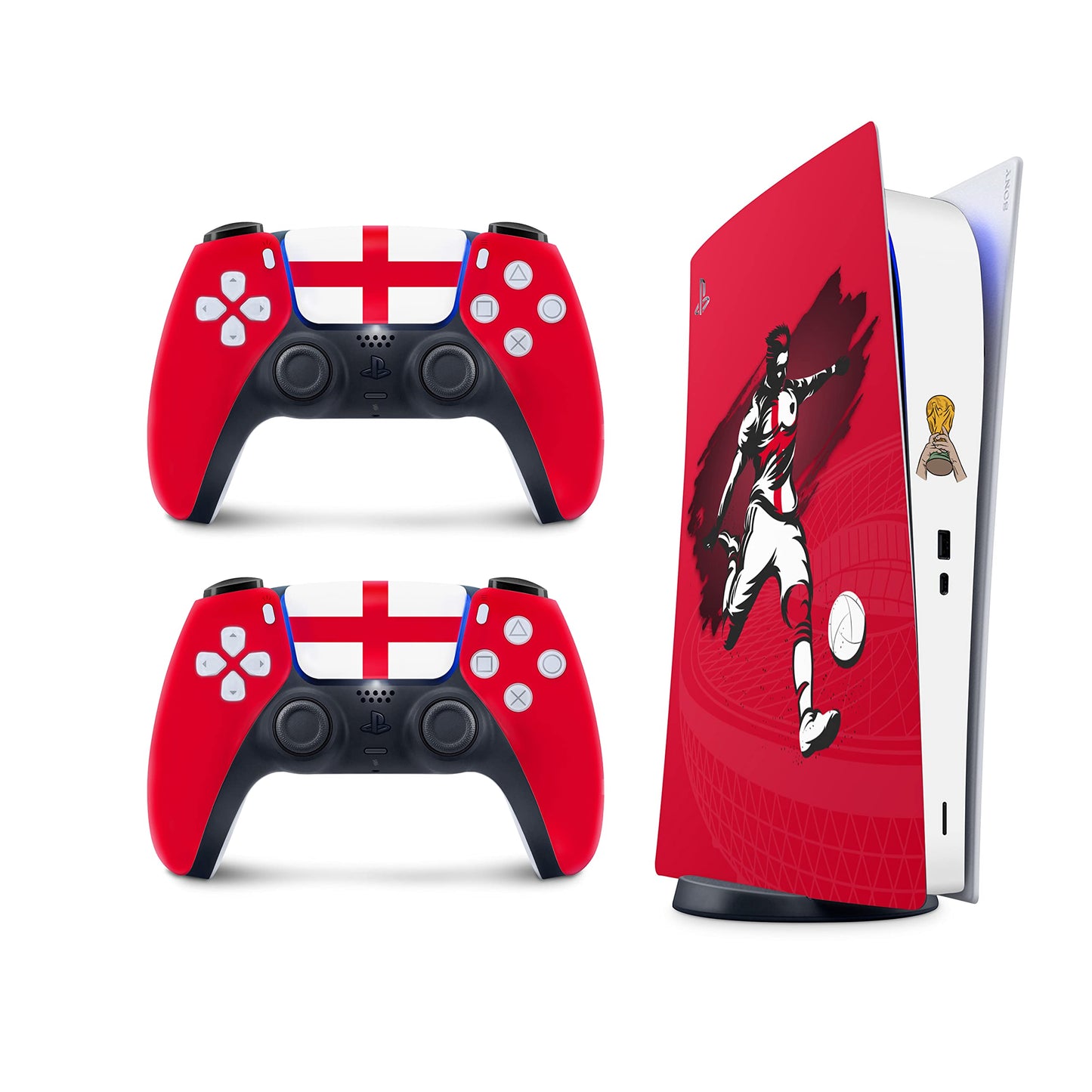TACKY DESIGN World Cup Stickers 2022 Skin for PlayStation 5 Console & 2 Controllers  PS5 Soccer Stickers Skin Vinyl 3M Decal National Teams Stickers Full wrap Cover (Digital Edition  England Skin)
