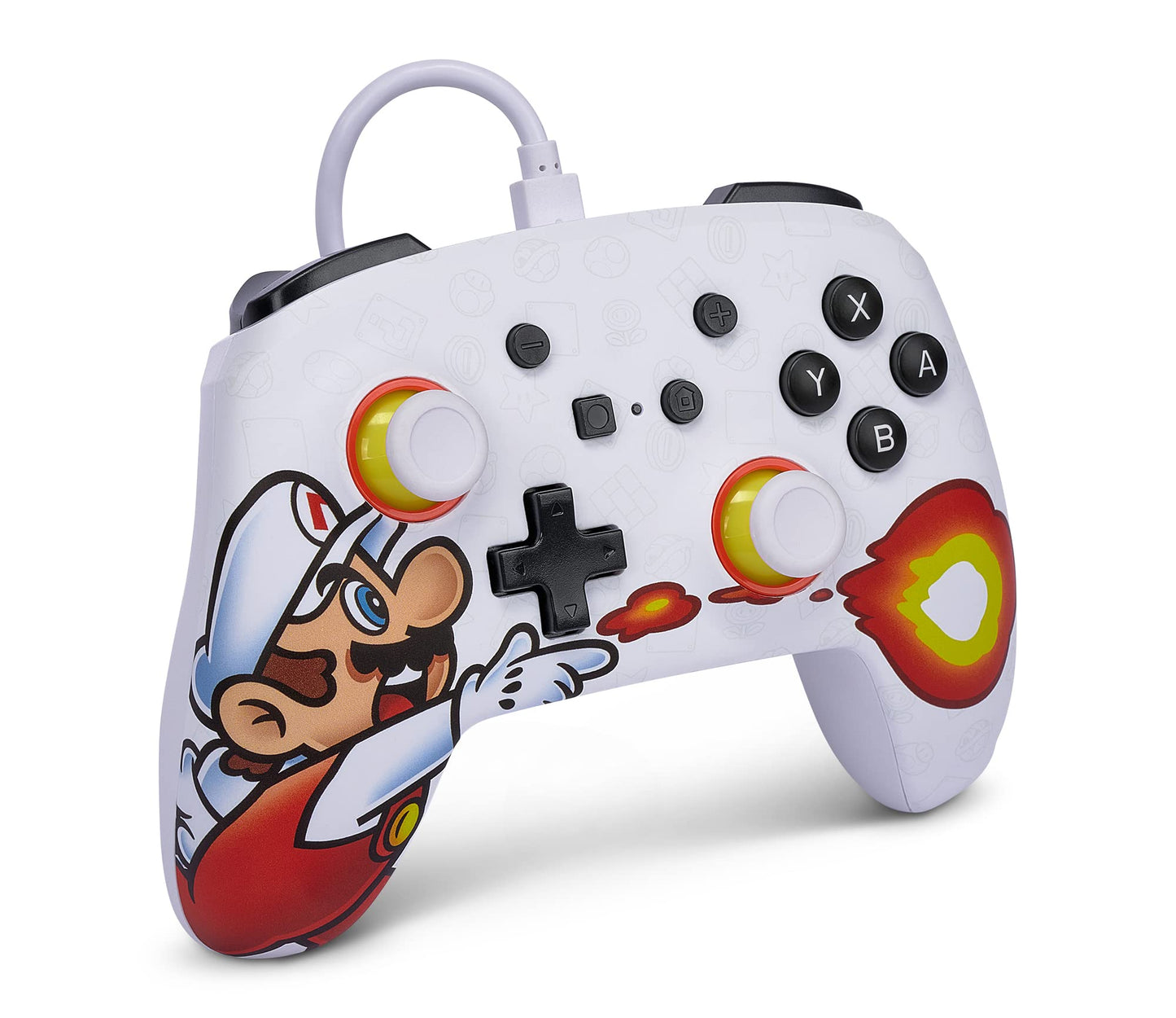 PowerA Enhanced Wired Gaming Controller for Nintendo Switch - Fireball Mario, Multicolor, Officially Licensed