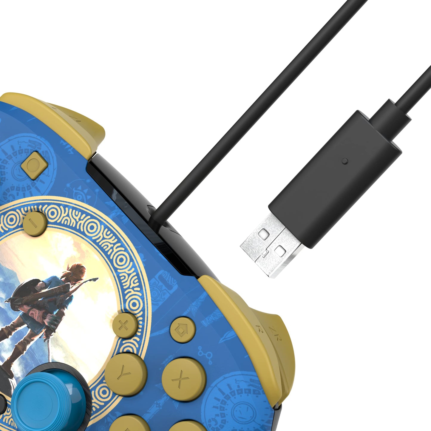 PDP Wired Nintendo Switch Pro Controller - Hyrule Blue, One Size, Model 500-134-HLBL, Compatible with Switch Lite/OLED