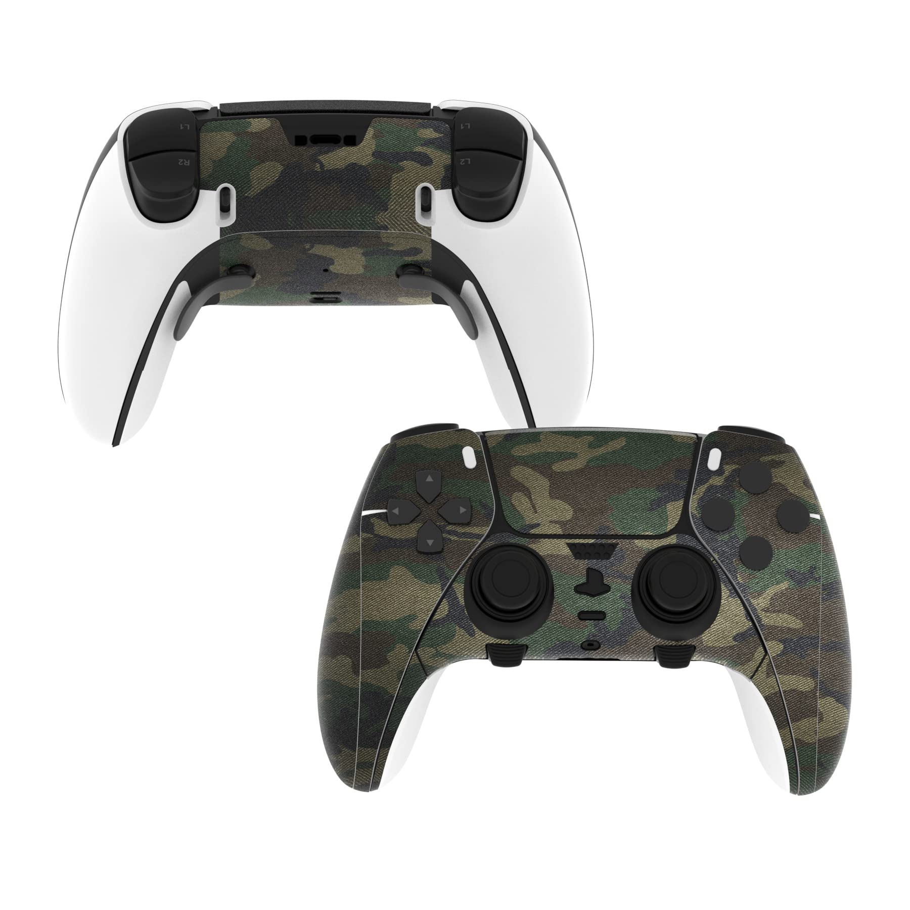PlayVital 2 Set Skin Decals Sticker for ps5 Edge Wireless Controller  Custom Vinyl Decal Skins Wrap Cover for ps5 Edge Controller - Army Green Camouflage