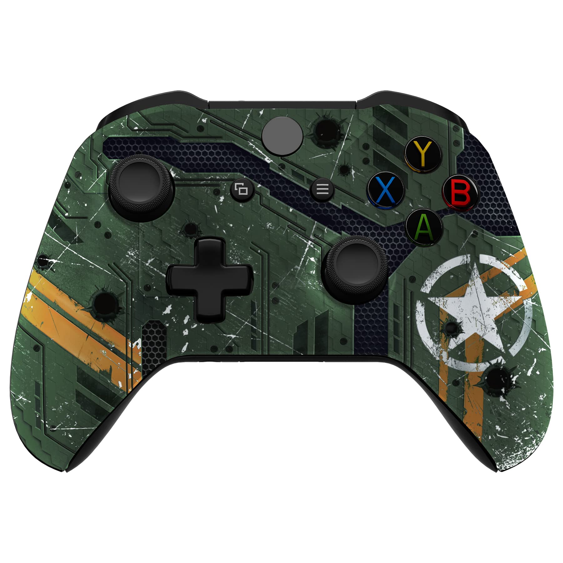 eXtremeRate Army Mecha Patterned Front Housing Shell Case for Xbox One S/X Controller  Soft Touch Faceplate Cover Replacement Kit for Xbox One S/X (Model 1708) - Controller NOT Included