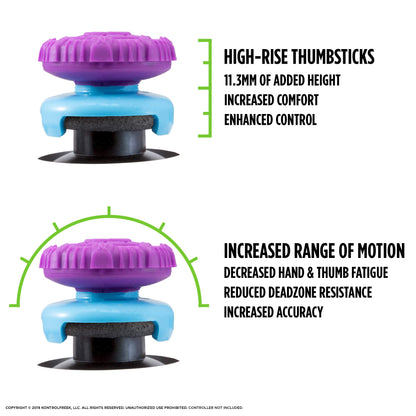 KontrolFreek FPS Freek Battle Royale Thumbsticks for PS4/PS5 - High-Rise Convex, Purple