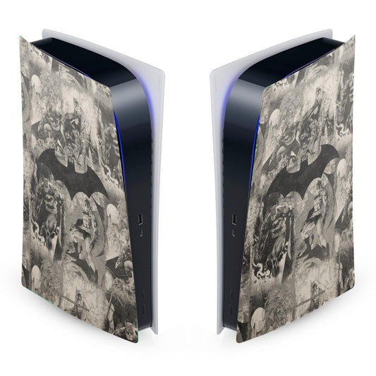 Head Case Designs Officially Licensed Batman DC Comics Collage Distressed Logos And Comic Book Vinyl Faceplate Sticker Gaming Skin Decal Compatible With Sony PlayStation 5 PS5 Digital Edition Console