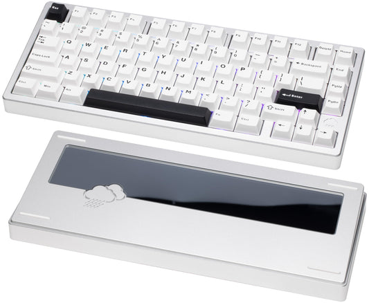 KEEBMONKEY WOBKEY 75% Mechanical Keyboard - Triple-Mode Connectivity, RGB, Violet Switch, Silver, Standard Model