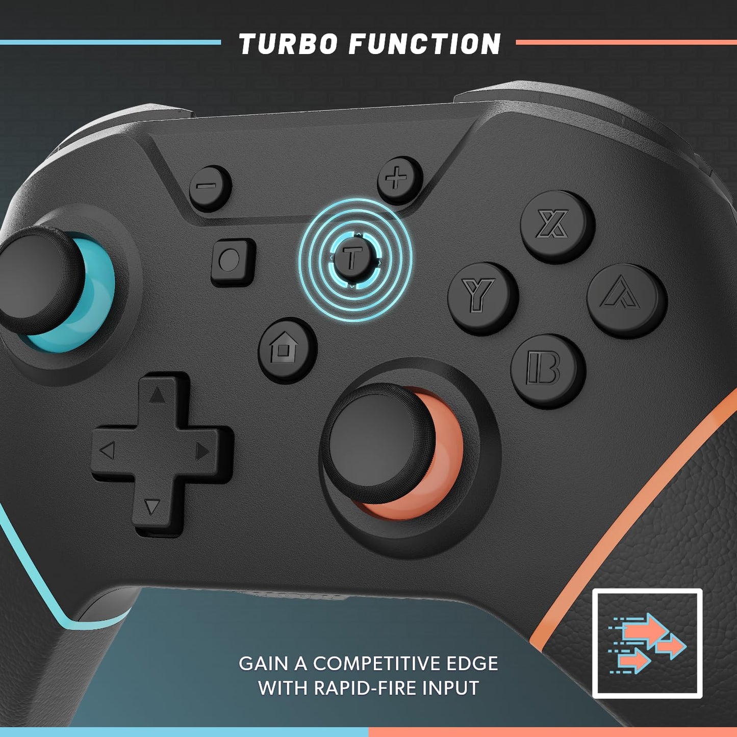 Hyperkin Armor3 Wireless Controller for Nintendo Switch - Black/Orange, Model M07467-BUOR