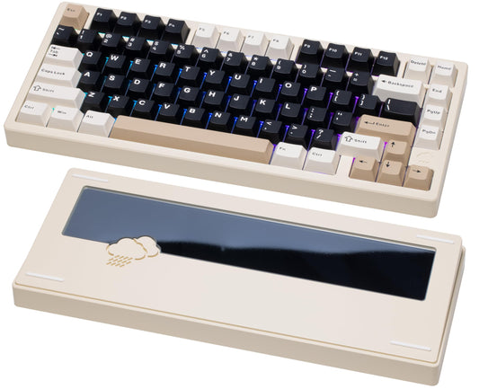 KEEBMONKEY WOBKEY Rainy 75 Mechanical Keyboard - Triple-Mode, RGB, Violet Switch, Standard - White