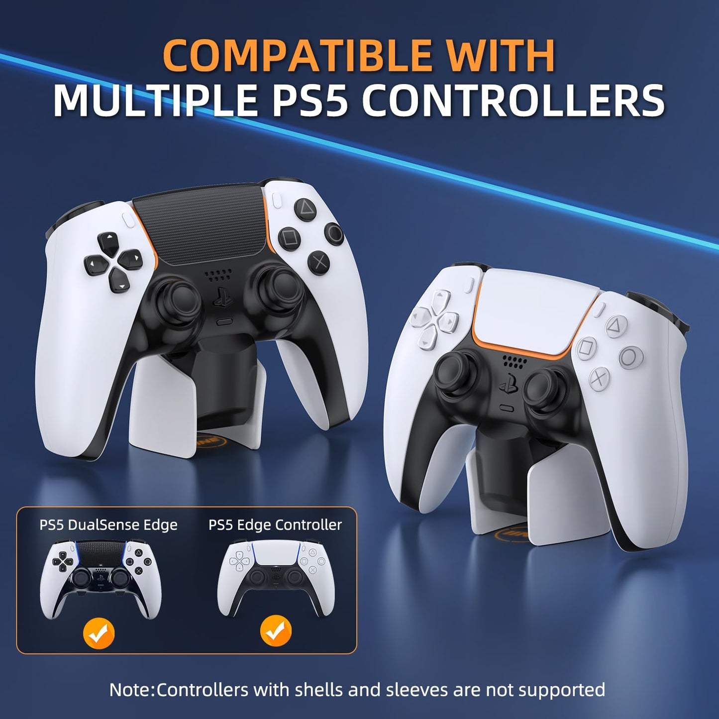 IINE PS5 Controller Charging Dock - Fast USB Station with Charger Indicator, White