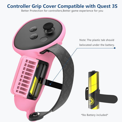 MTomatoVR 7 in 1 Silicone Cover Set for Quest 3S - Honeycomb-Pink, Includes Controller Grips, Face Cover, Lens Protector
