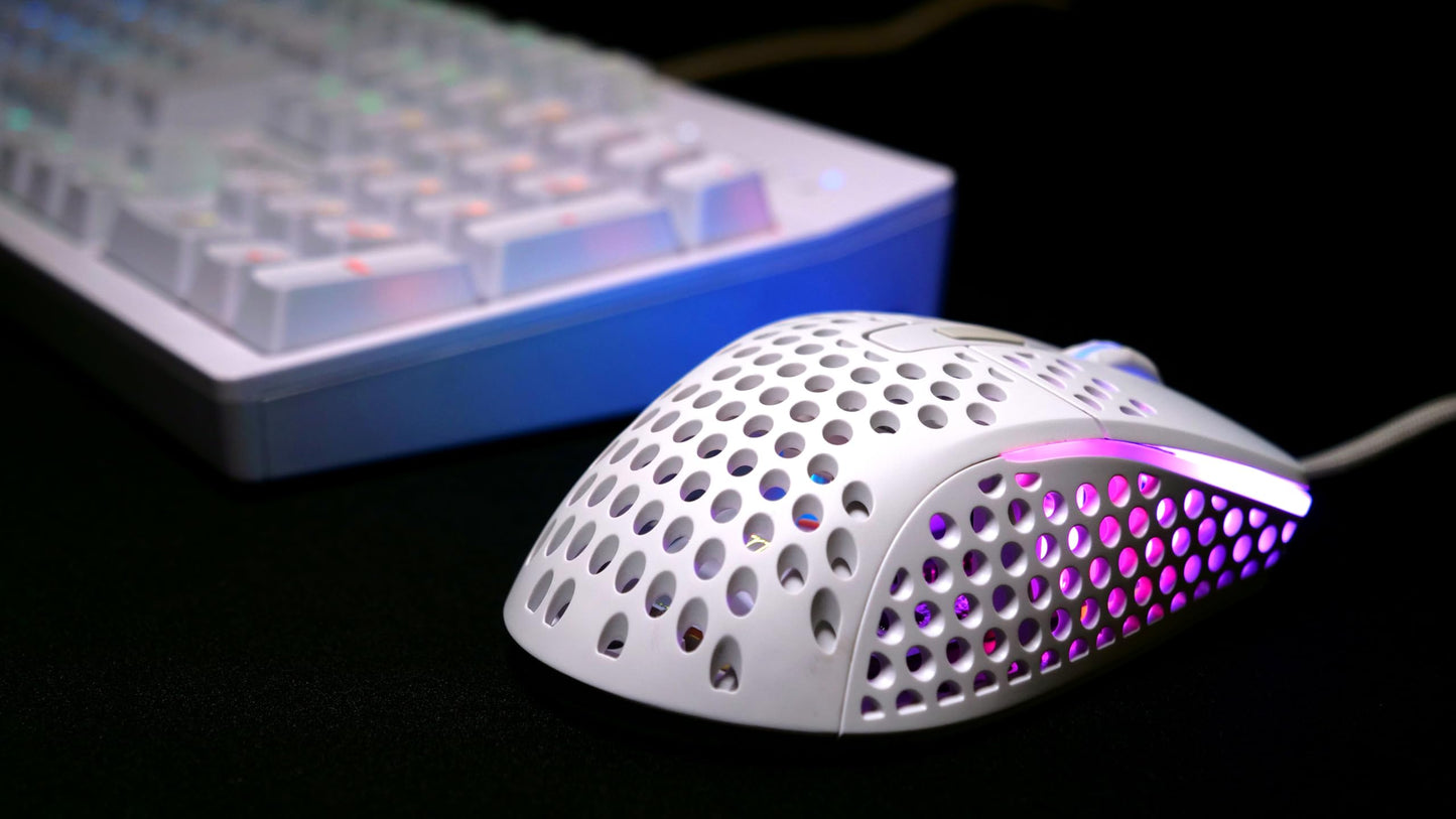 Xtrfy M4 RGB Ultra-Light Wired Gaming Mouse, Ergonomic Design, Pixart 3389 Sensor, White Edition