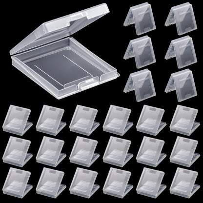 Reallnaive 24 Pcs Transparent Game Case Box - Anti-Dust, Big Storage, 2.5 x 2.8 Inch, Compatible with GBC/GB/GBP, Christmas