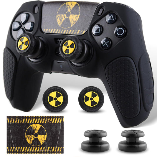 SoAegis Anti-Slip PS5 Controller Skin Kit  with 2 Thumb Grip Cover & 2 Elevated Base  Silicone Controller Case with Textured Grip for PS5 DualSense Wireless Edition
