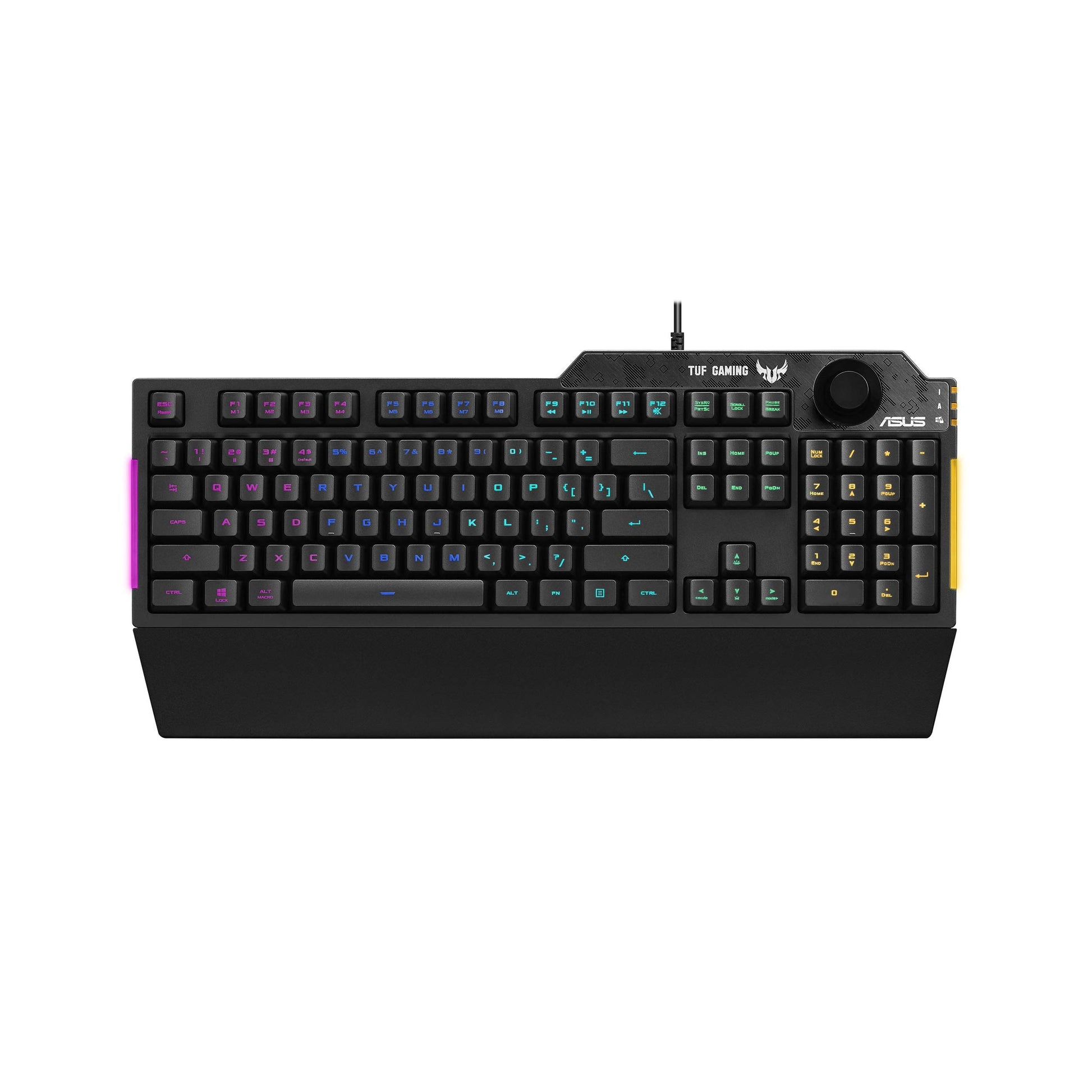 ASUS Membrane Gaming Keyboard for PC - TUF K1 | Programmable, Onboard Memory | Dedicated Volume Knob, Aura Sync RGB & Side Light