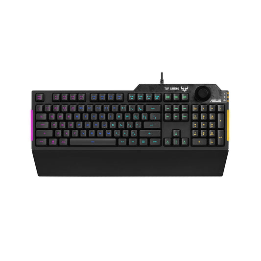 ASUS Membrane Gaming Keyboard for PC - TUF K1 | Programmable, Onboard Memory | Dedicated Volume Knob, Aura Sync RGB & Side Light