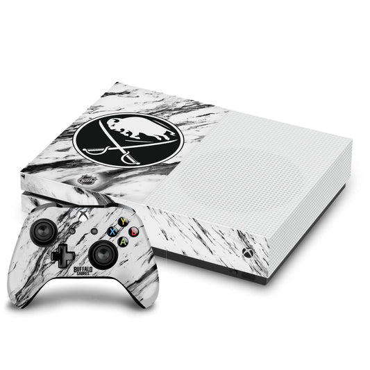 Head Case Designs Officially Licensed NHL Marble Buffalo Sabres Vinyl Sticker Gaming Skin Decal Cover Compatible With Xbox One S Console and Controller Bundle