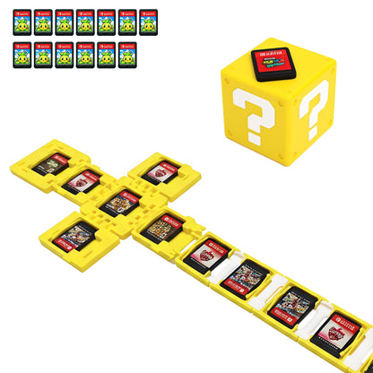 COOAUZ Game Card Holder – 13-Slot Cartridge Case, Yellow, 3D Printed, Fits 1st & 2nd Gen Switch Games, Model KDH001