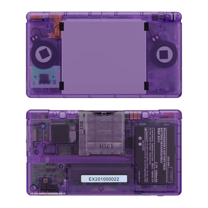 eXtremeRate Clear Atomic Purple Replacement Shell for Nintendo DS Lite - Custom Console Case Cover, ABS Material, Model DSLM5005
