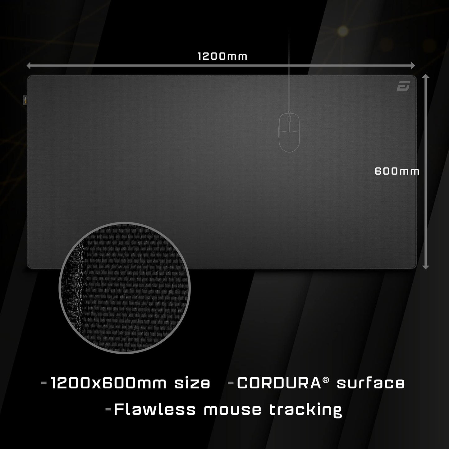 ENDGAME GEAR MPC 1200 Gaming Mouse Pad, 47.2" x 23.6", Nonslip, Black, Stealth Edition