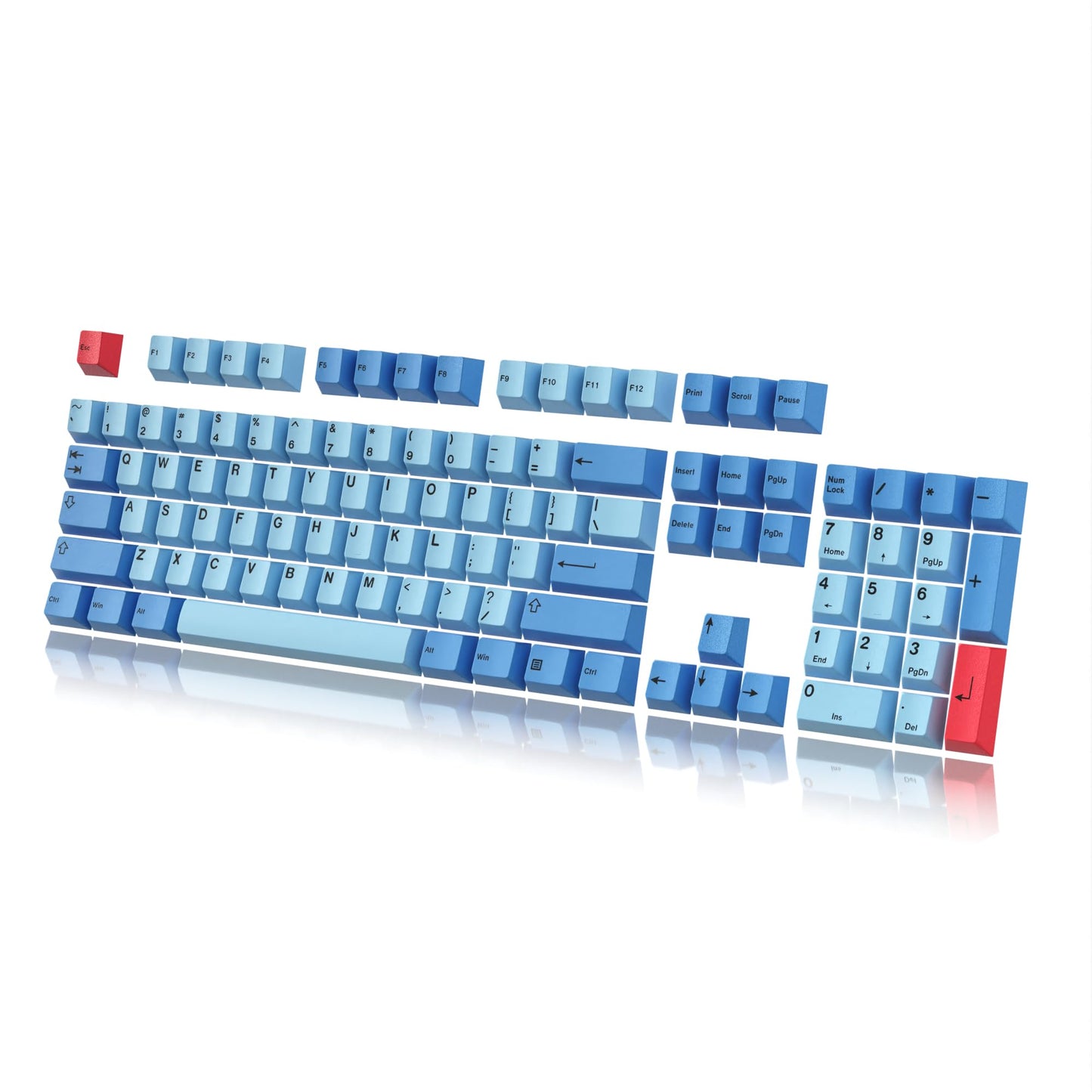 HK GAMING Dye Sublimation PBT Keycap Set - 139 Keys, Cherry Profile, ANSI US Layout, Marlins Color, Compatible with Cherry MX & Gateron