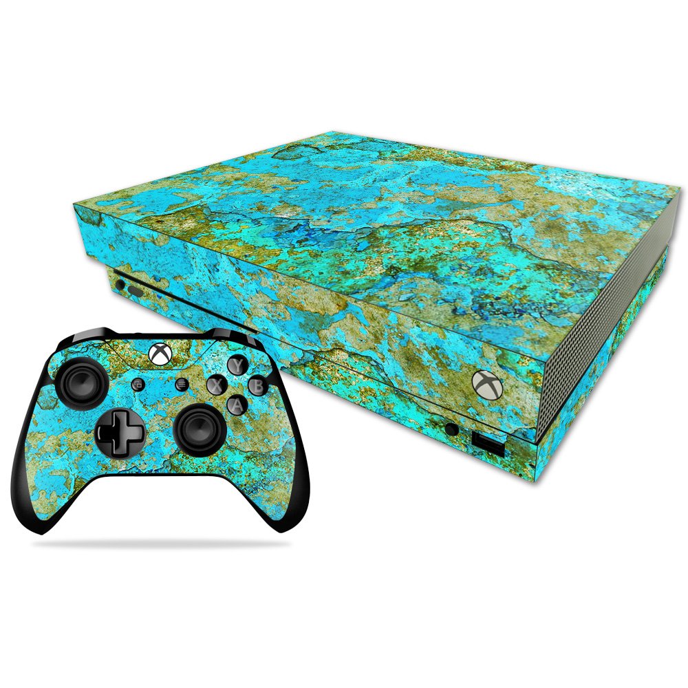 MIGHTY SKINS Xbox One X Skin - Teal Marble Vinyl Decal Wrap, Durable & Easy to Apply, Model MIXBONXCMB-Teal Marble