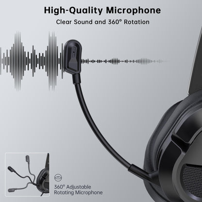 Rumoon Gaming Headset, CM7009 Model, 3.5mm Splitter, Clear Mic, Blue, Compatible with PS5/PS4/Xbox/PC, 207g,