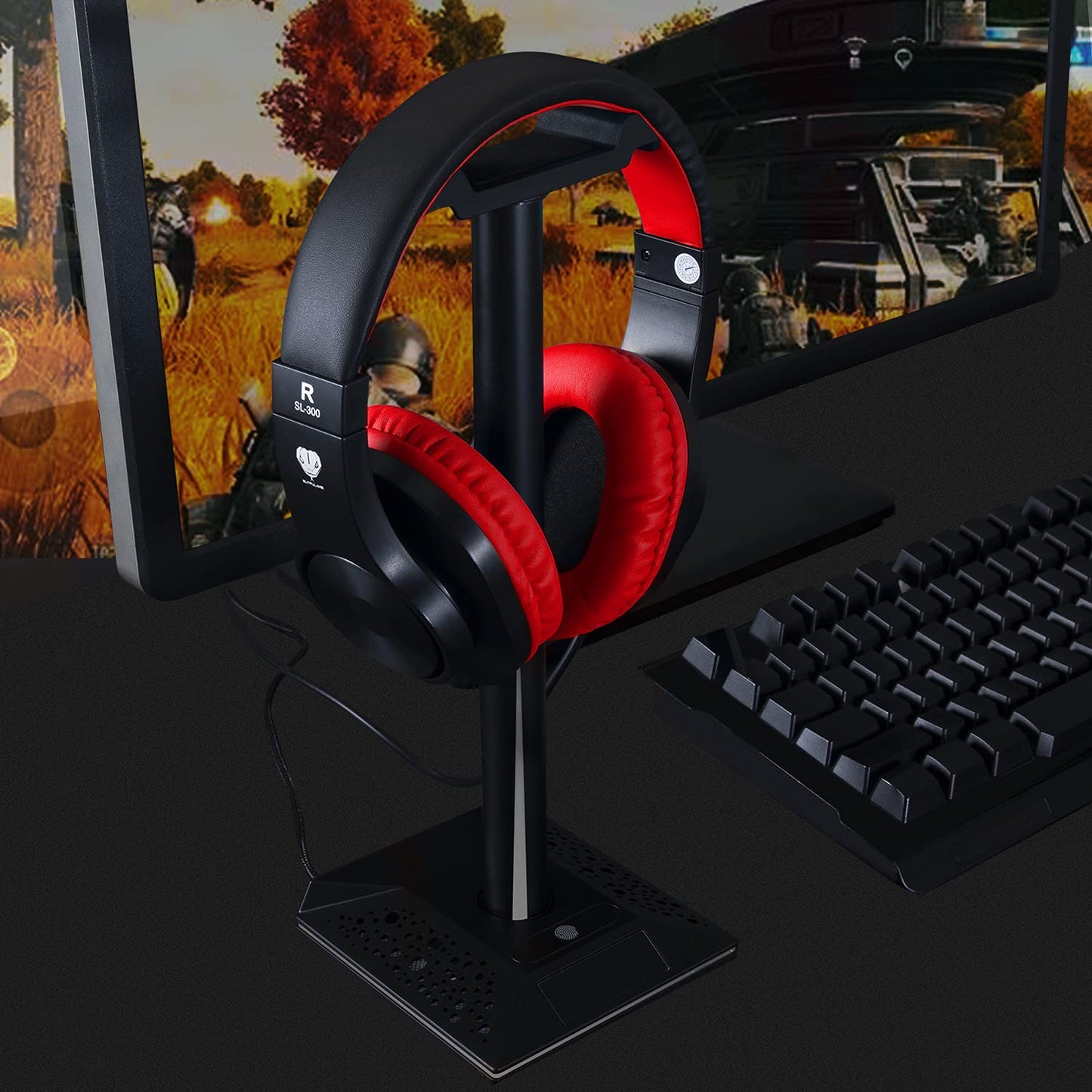 BUTFULAKE Wired Gaming Headset with Mic for PS5/PS4/Xbox/PC - Red-Black, Model SL-300, Ideal for Kids and School Use