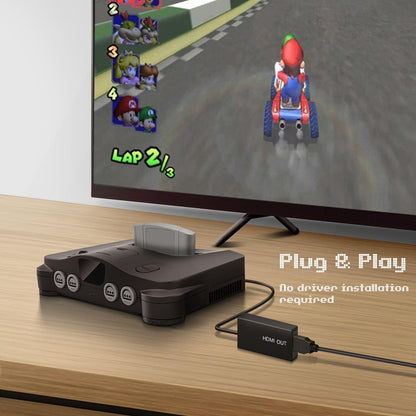 TNP N64 HDMI Adapter - Compatible with Nintendo N64, SNES, SFC - HDMI Converter for HD TVs and Monitors, Model 843354118782