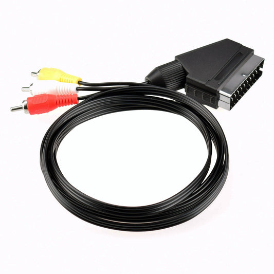 Gam3Gear RGB Scart to RCA Composite AV Cable for NES - Black, Model 049008696129
