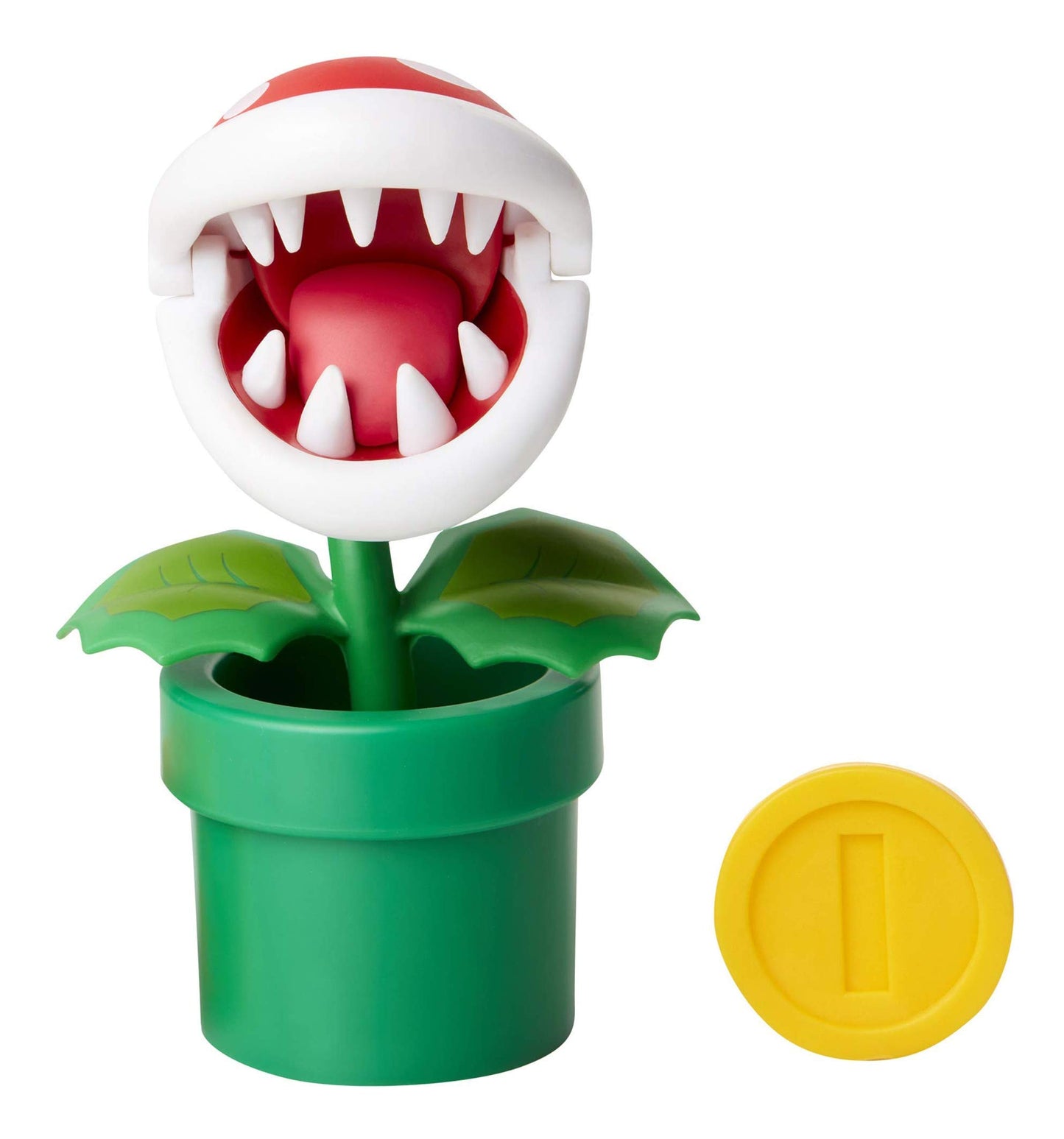 World of Nintendo Super Mario Piranha Plant 4    Articulated Figure with Coin