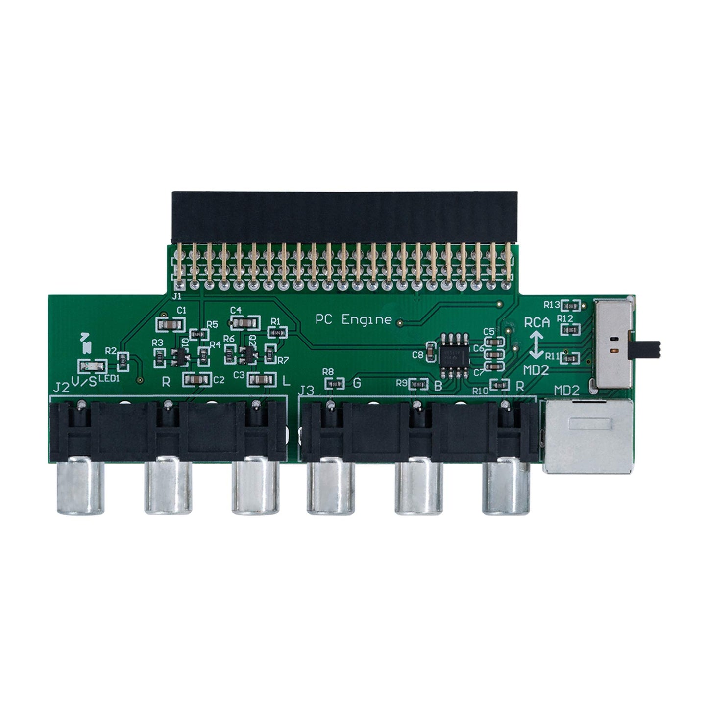 Mcbazel RGBS Video Booster & Audio Converter PCB Board for NEC PCE PC Engine, Model av-040042
