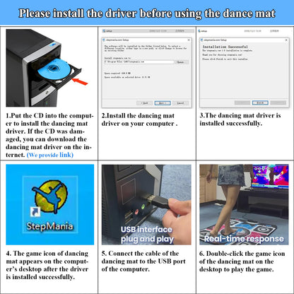 OSTENT USB Non-Slip Dance Mat Pad for PC & Laptop - 920mm x 800mm x 4mm, Black, Model 051500