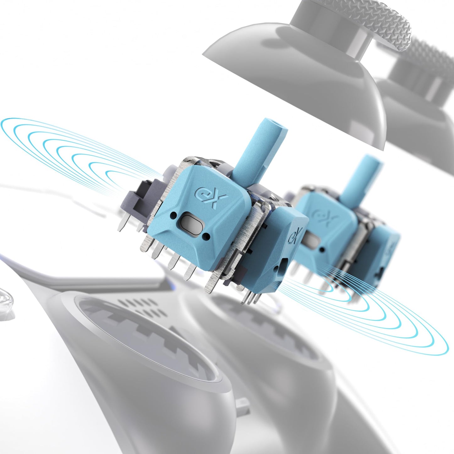 eXtremeRate eXhall Digital Calibrable Thumbstick Kit for PS5 - 3D Joystick Sensor Module, Blue 80gf, Model HMRPF001