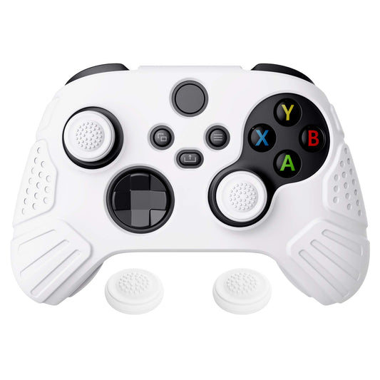 eXtremeRate PlayVital Guardian Edition White Ergonomic Soft Anti-slip Controller Silicone Case Cover for Xbox Series X/S  Rubber Protector Skins with Joystick Caps for Xbox Core Wireless Controller