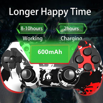 SZDILONG Wireless Controller for PS4/Pro/Slim/PC, Flame Red, with Touchpad, Headphone Jack, Motion Control, Charging Cable