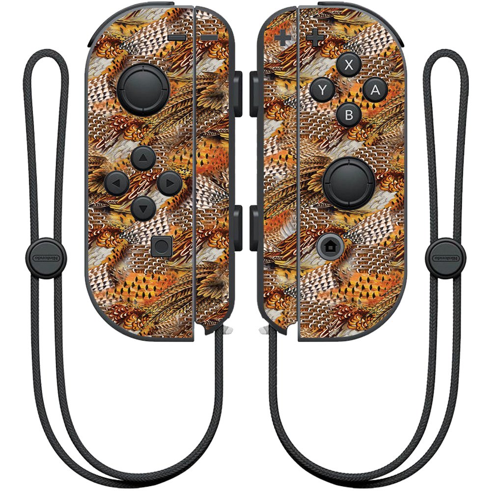 MightySkins Skin Compatible with Nintendo Joy-Con Controller - Pheasant Feathers | Protective, Durable, and Unique Vinyl Decal w