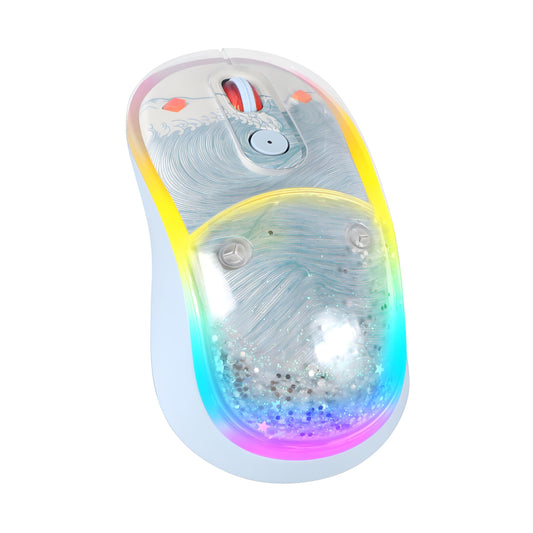 elec Space Wireless Bluetooth Mouse - Rechargeable, Silent, RGB Lighting, Ergonomic Design, Blue