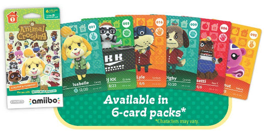 Nintendo Animal Crossing Series 1 Trading Cards - Pack of 6 - Multi-color - Model NVLEMA6A