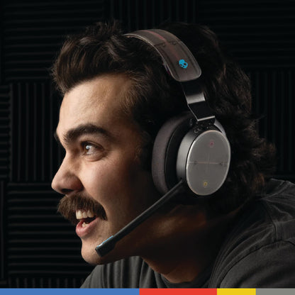 Skullcandy PLYR Wireless Gaming Headset - Over-Ear, 24 Hr Battery, AI Mic, Multi-Platform, Black Digi-Hype, One Size