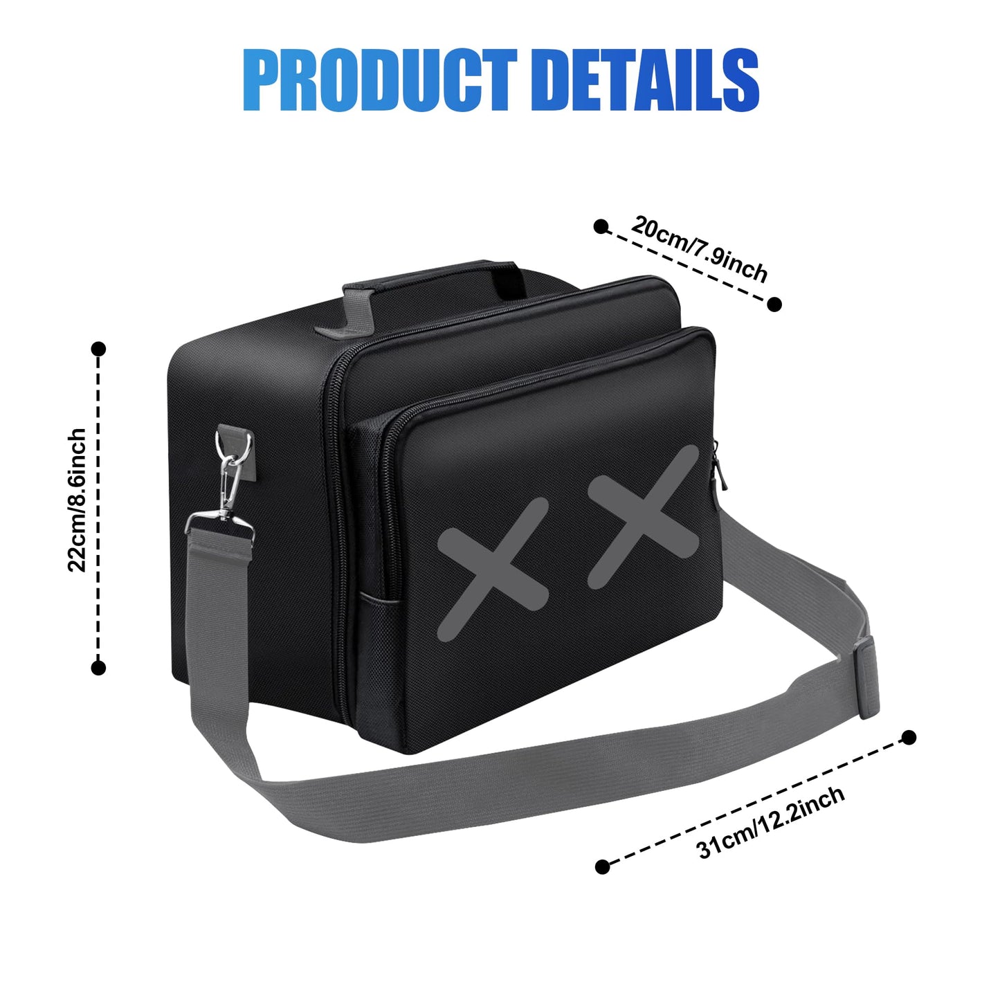 DAHAKII Travel Case Bag for Xbox Series X - Protective Carrying Case, Multiple Pockets, Black, Model DAHAKIIXSB